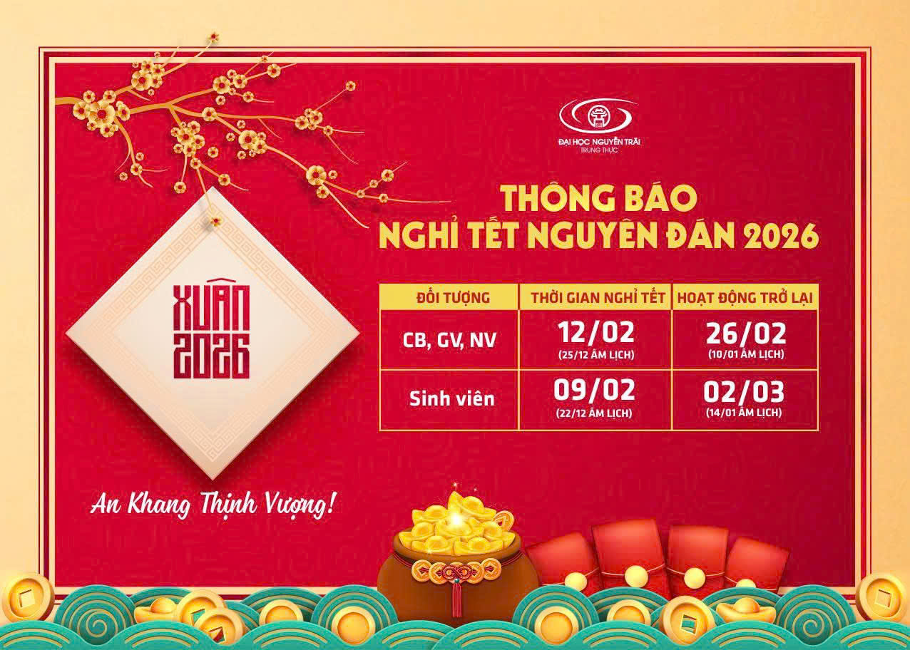 Thông báo lịch nghỉ Tết Nguyên đán năm Bính Ngọ 2026